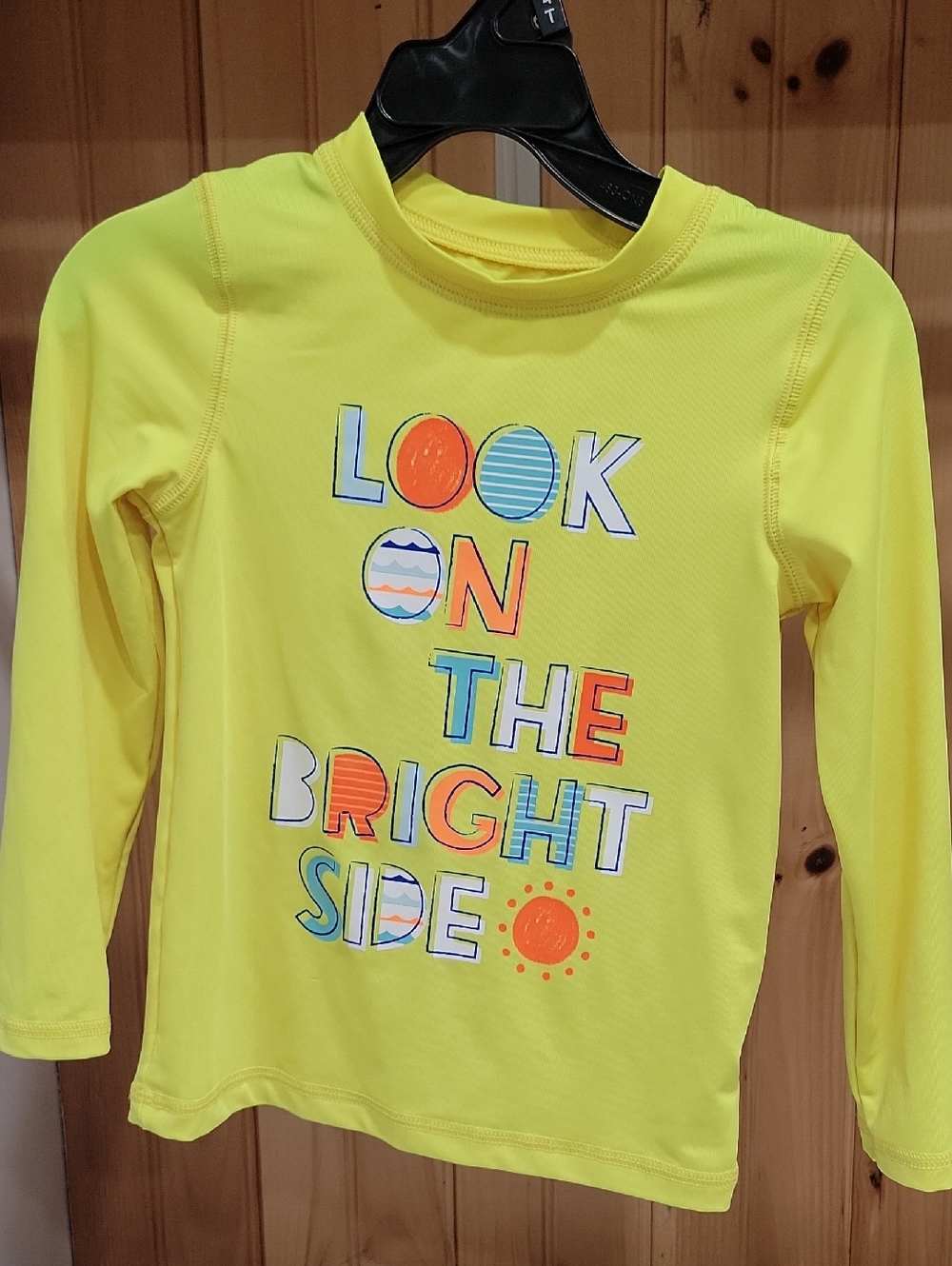 Yellow Kids Long-Sleeve Tee - 'Look on the Bright Side' Swim Top